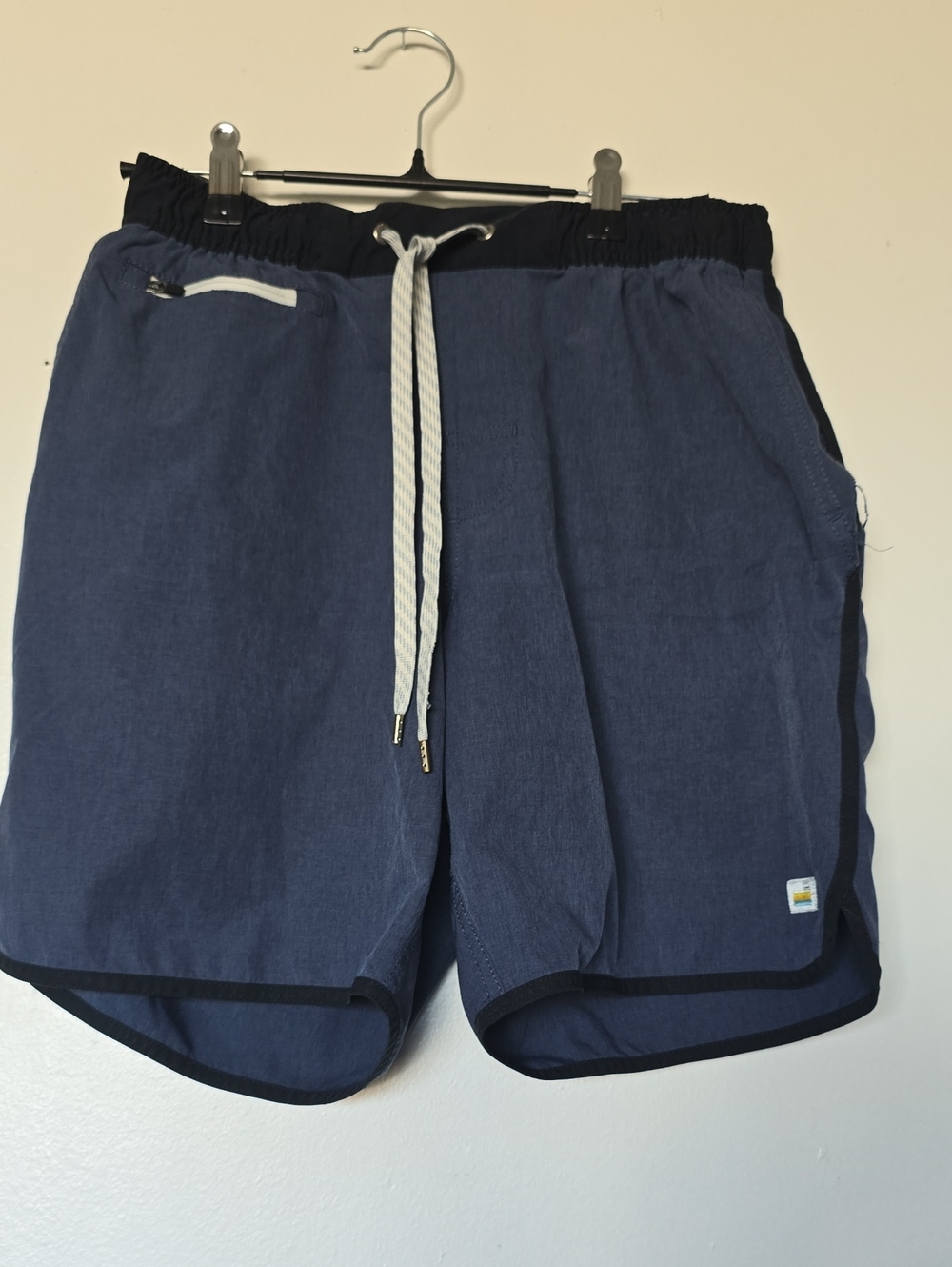 Vuori Blue Athletic Shorts with Black Waistband